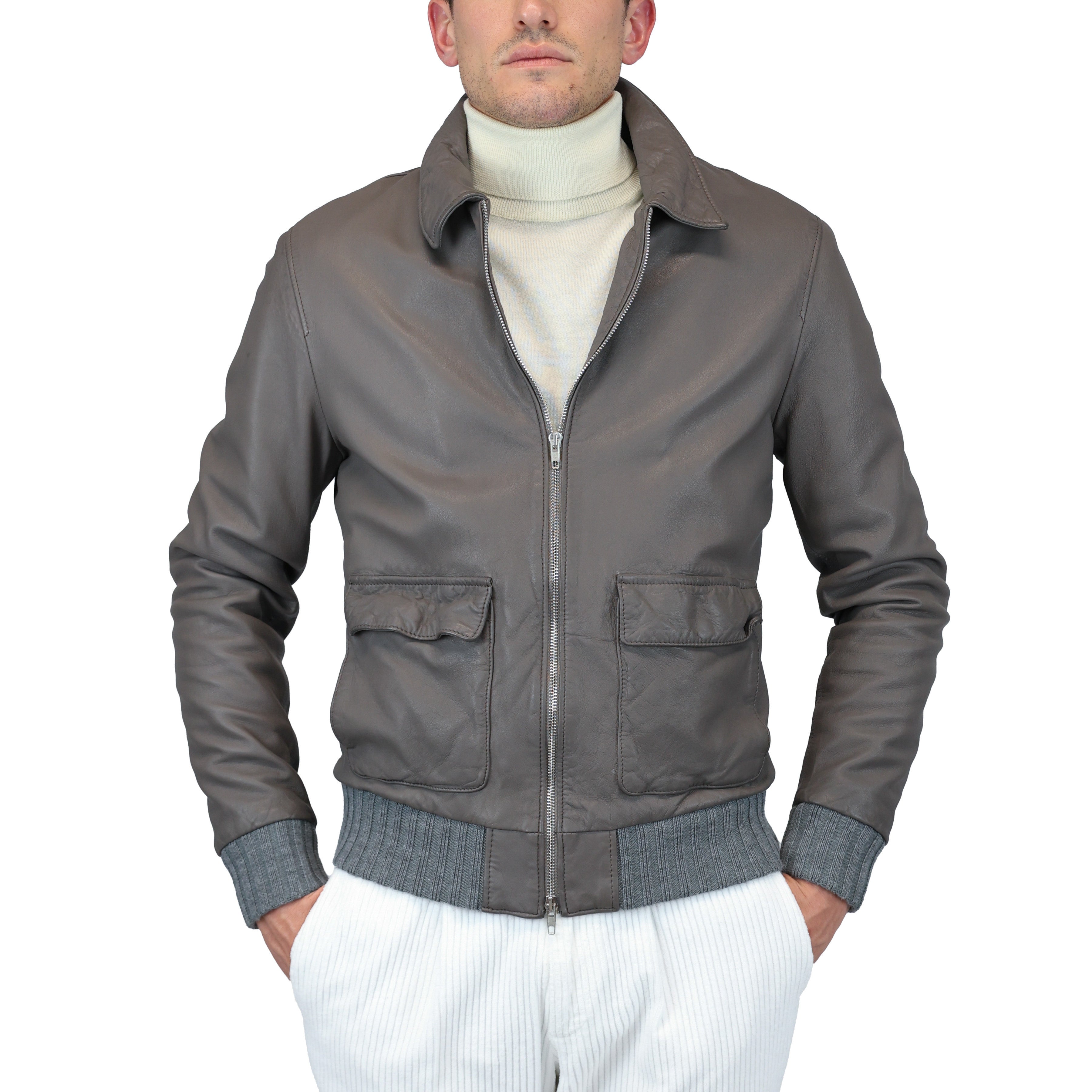 Leather bomber 91LWNGR