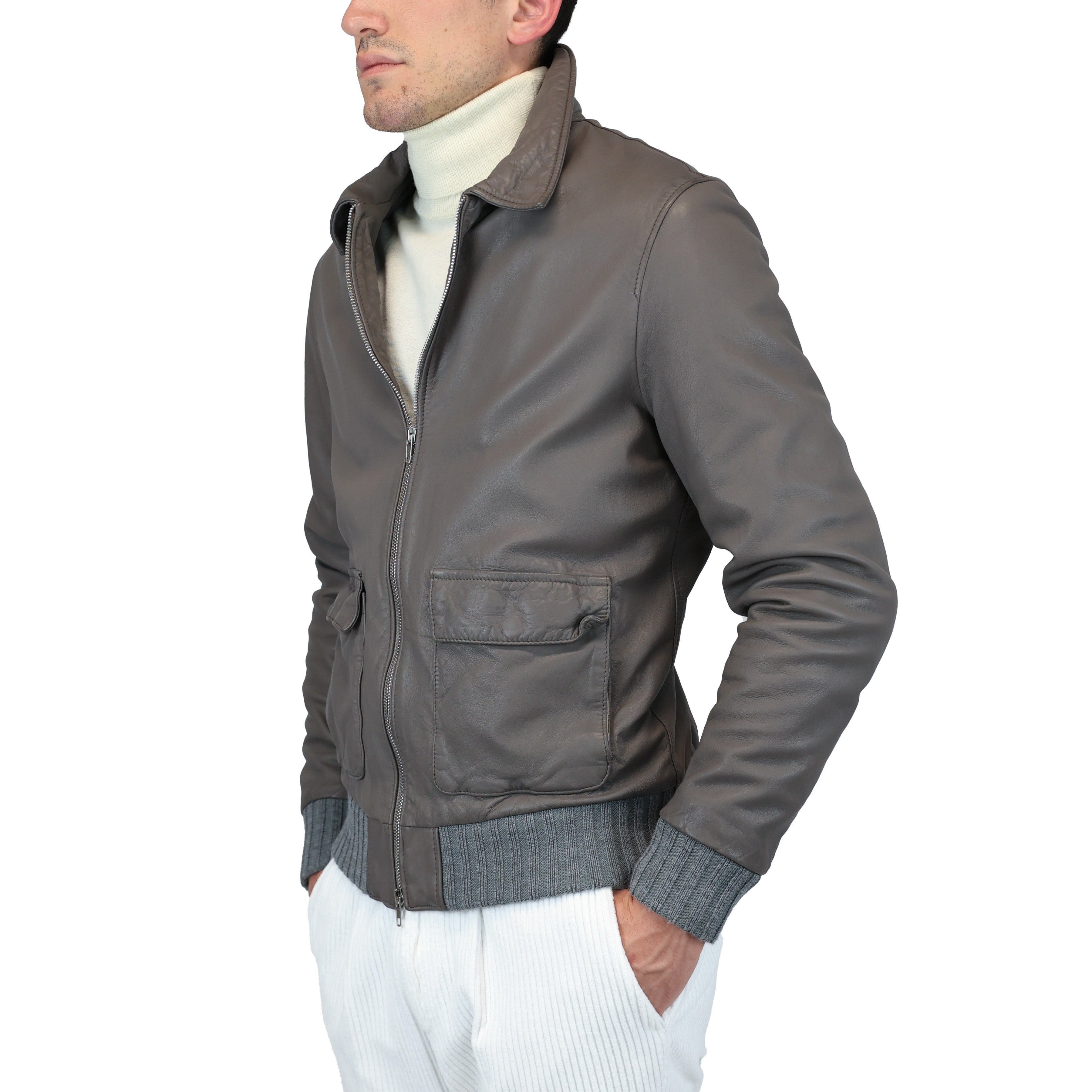 Leather bomber 91LWNGR