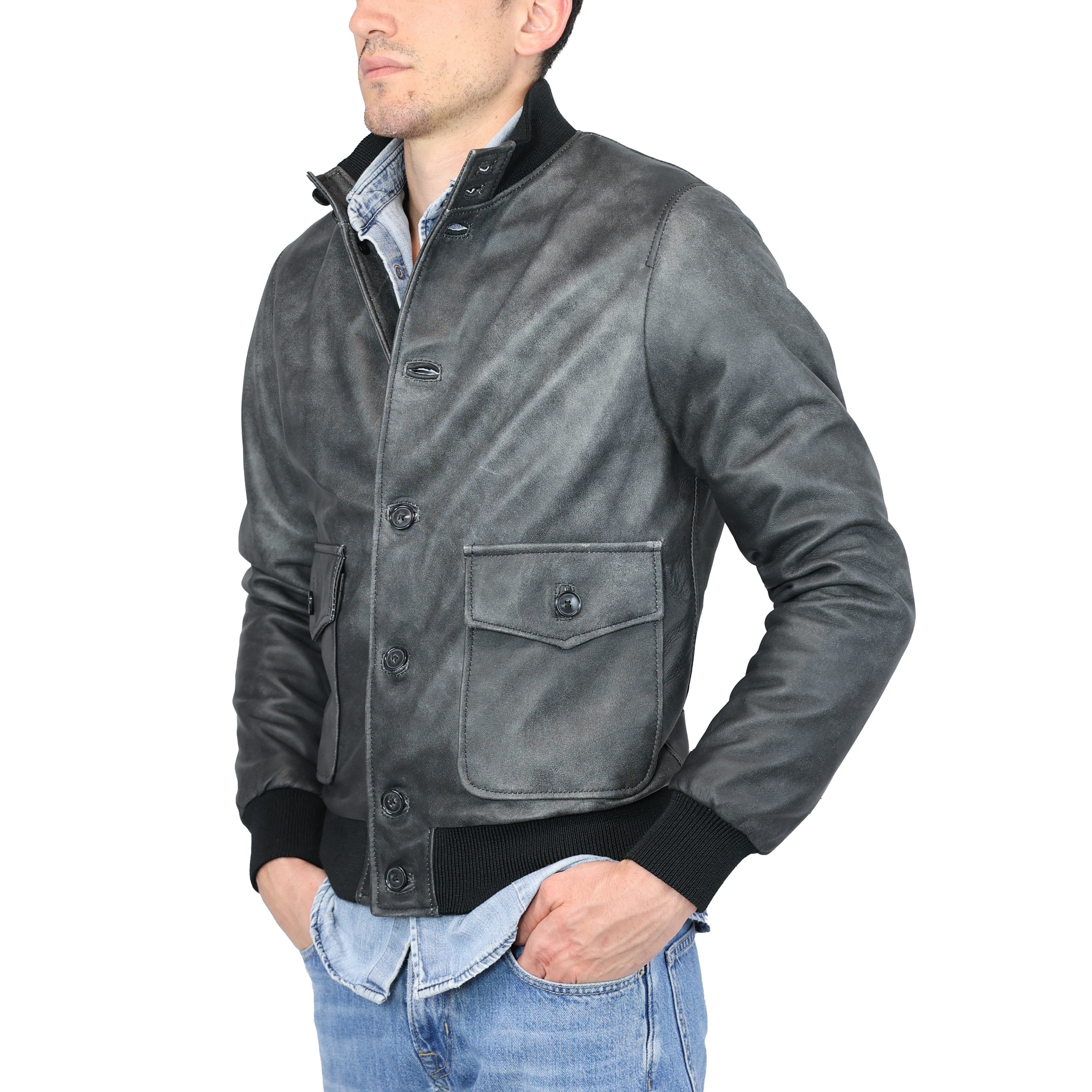 Leather bomber 98LCRNE