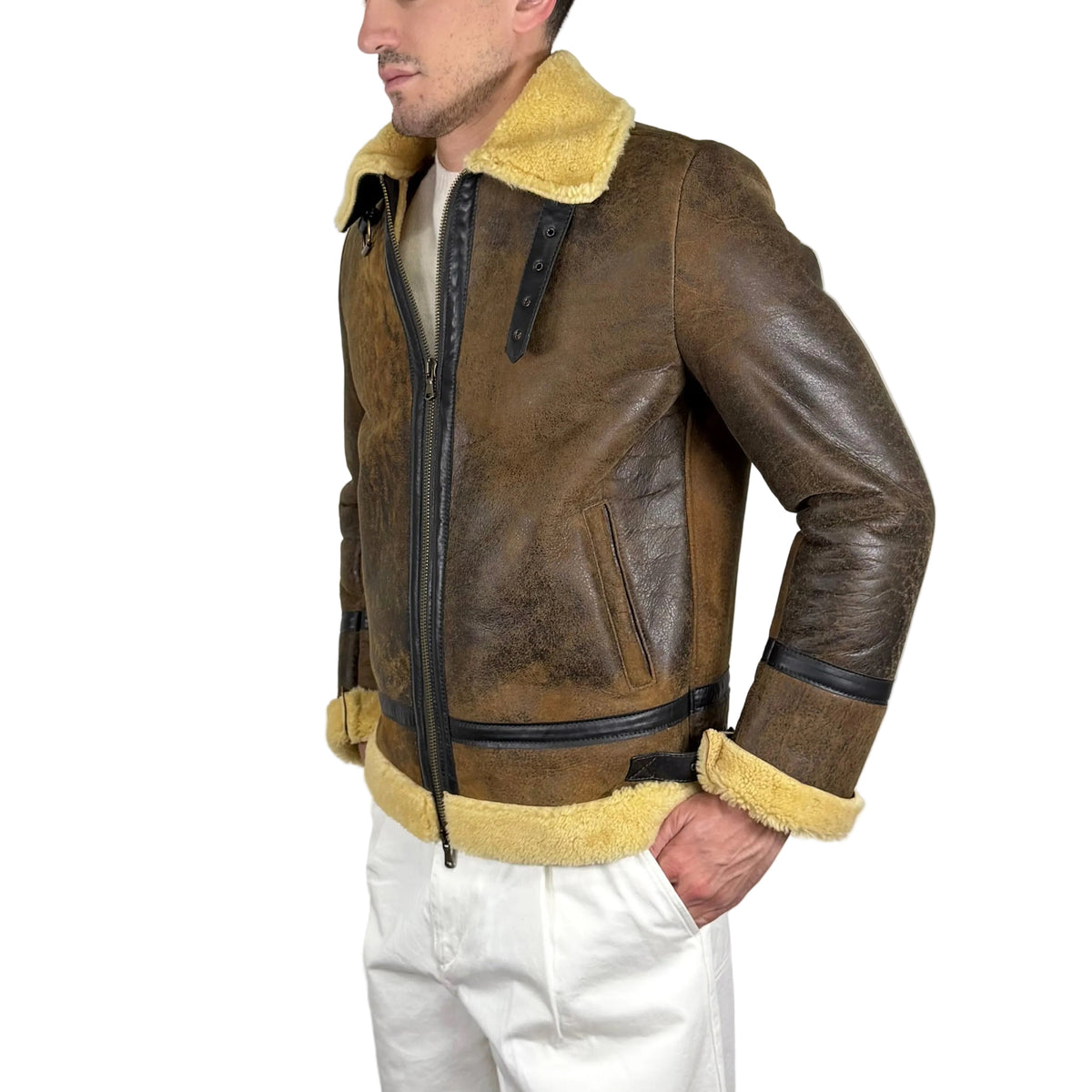 Biker in Shearling  73SHEVI