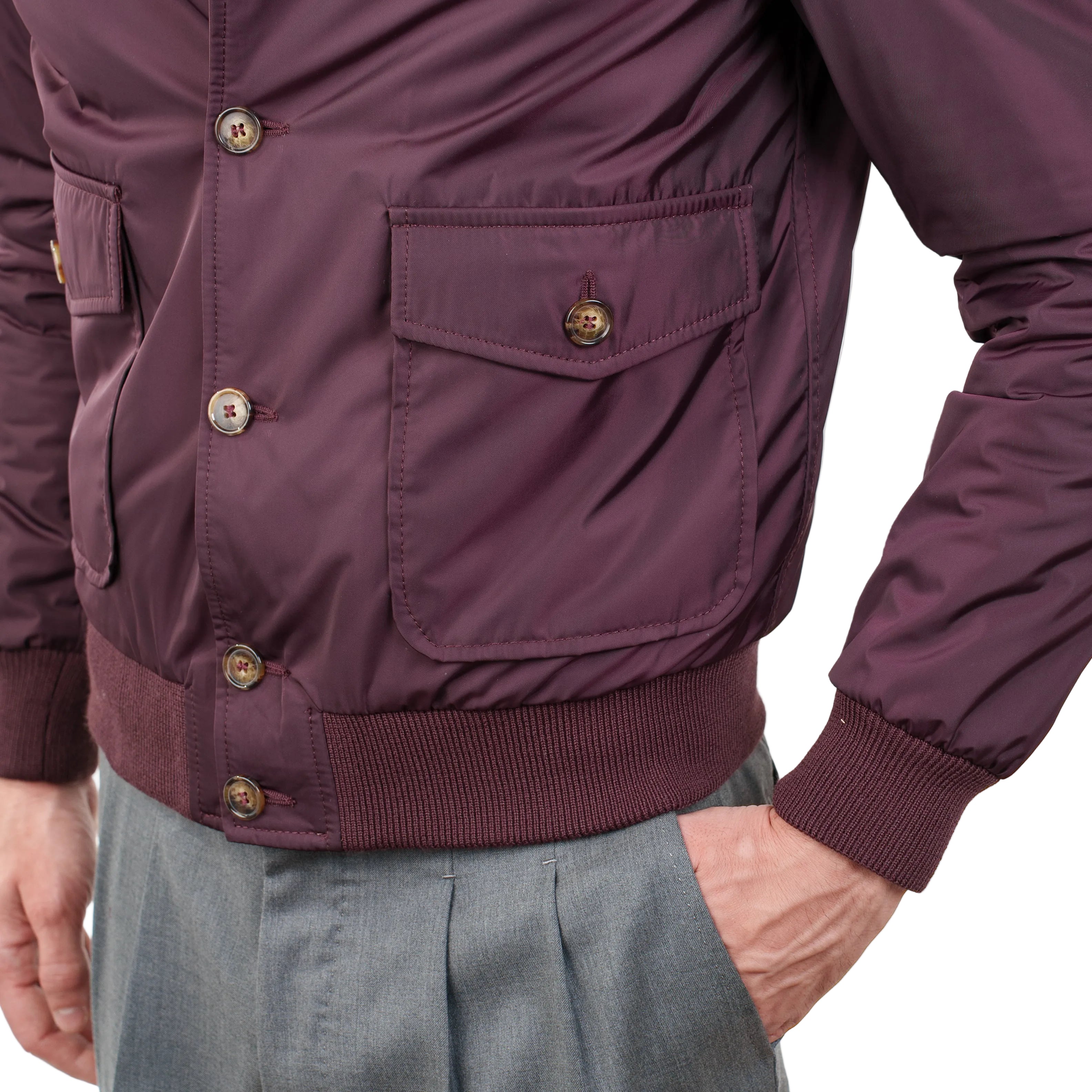 Bomber in Tessuto e Pelle 98LTXNX