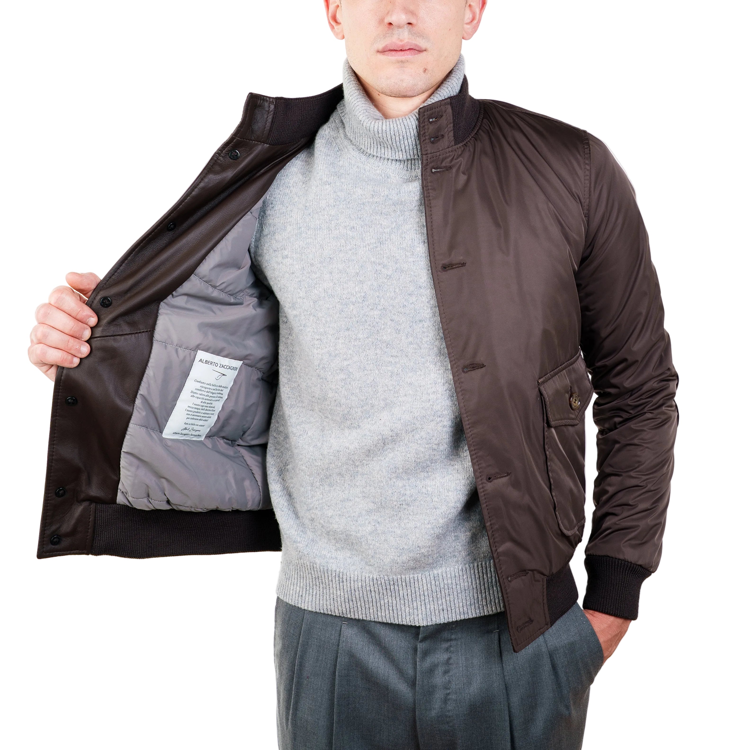 Bomber in Tessuto Pelle 98LTXNM
