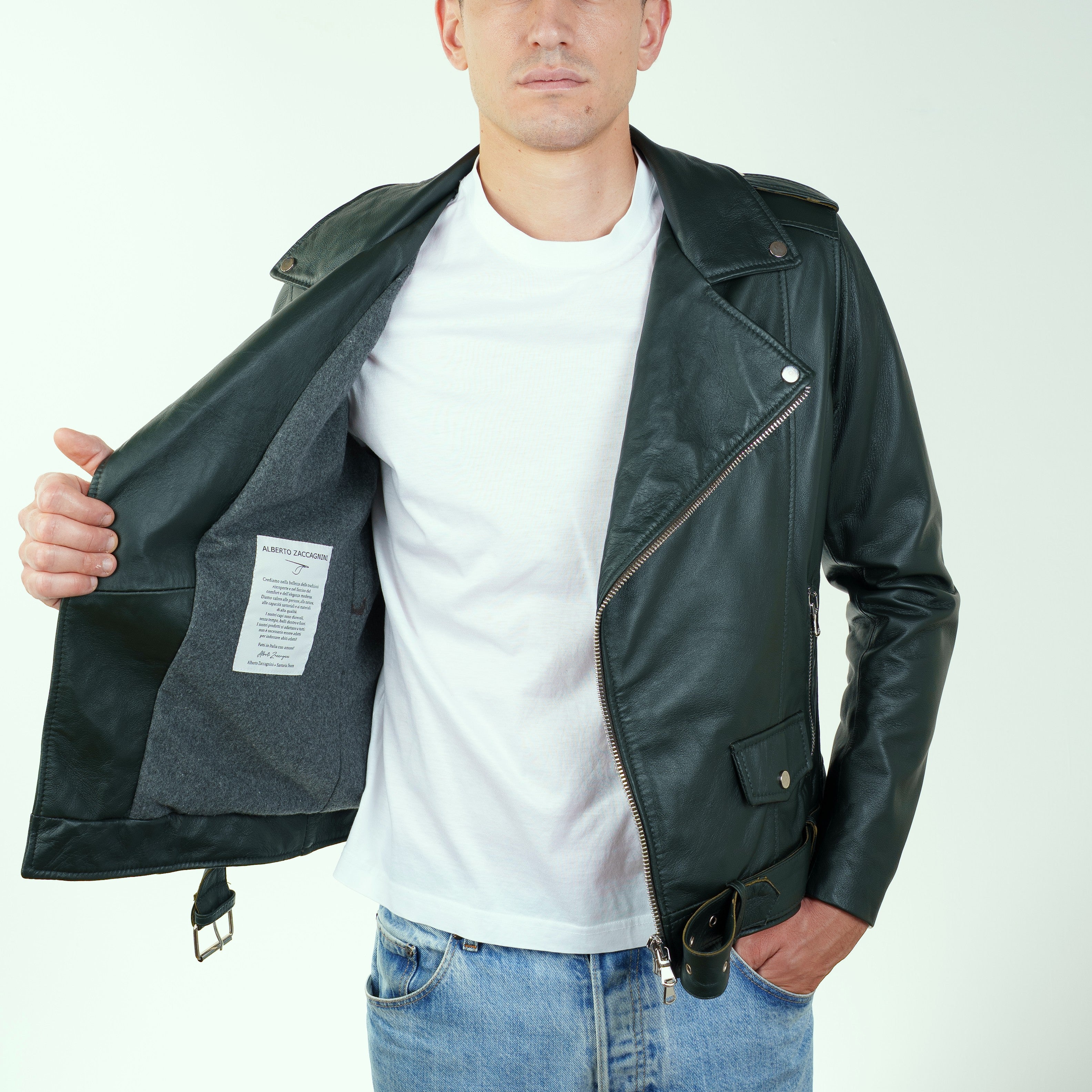 Chiodo in pelle 601NAVE