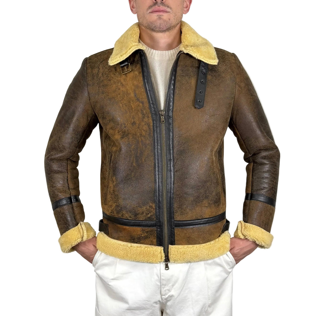 Biker in Shearling  73SHEVI
