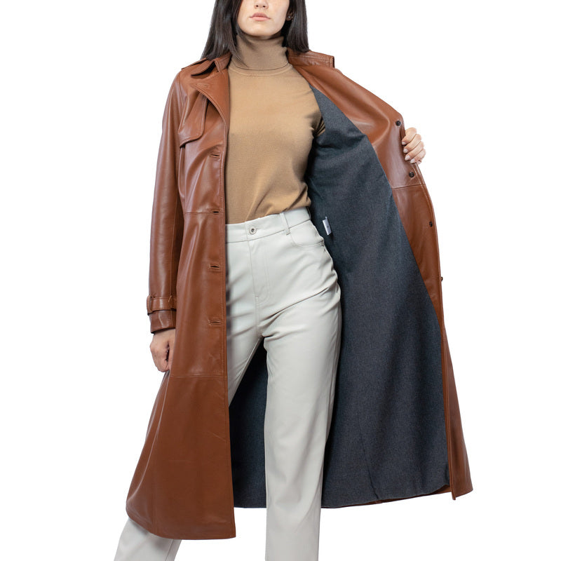 Leather trench TRHNACU