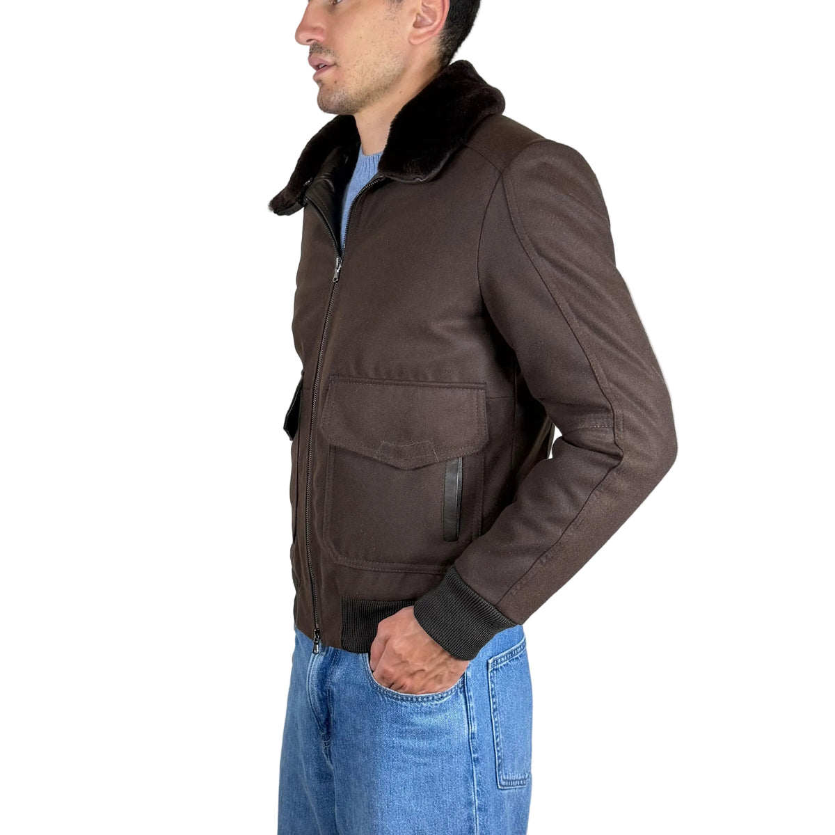 Bomber in Tessuto Pelle 86LTXMO