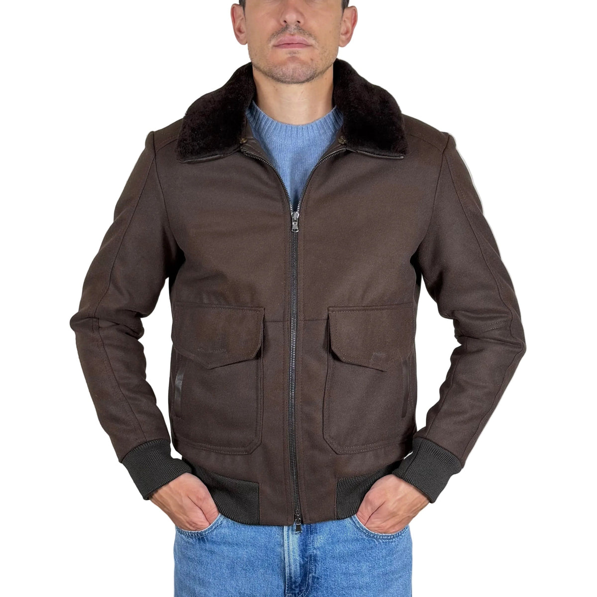 Bomber in Tessuto Pelle 86LTXMO