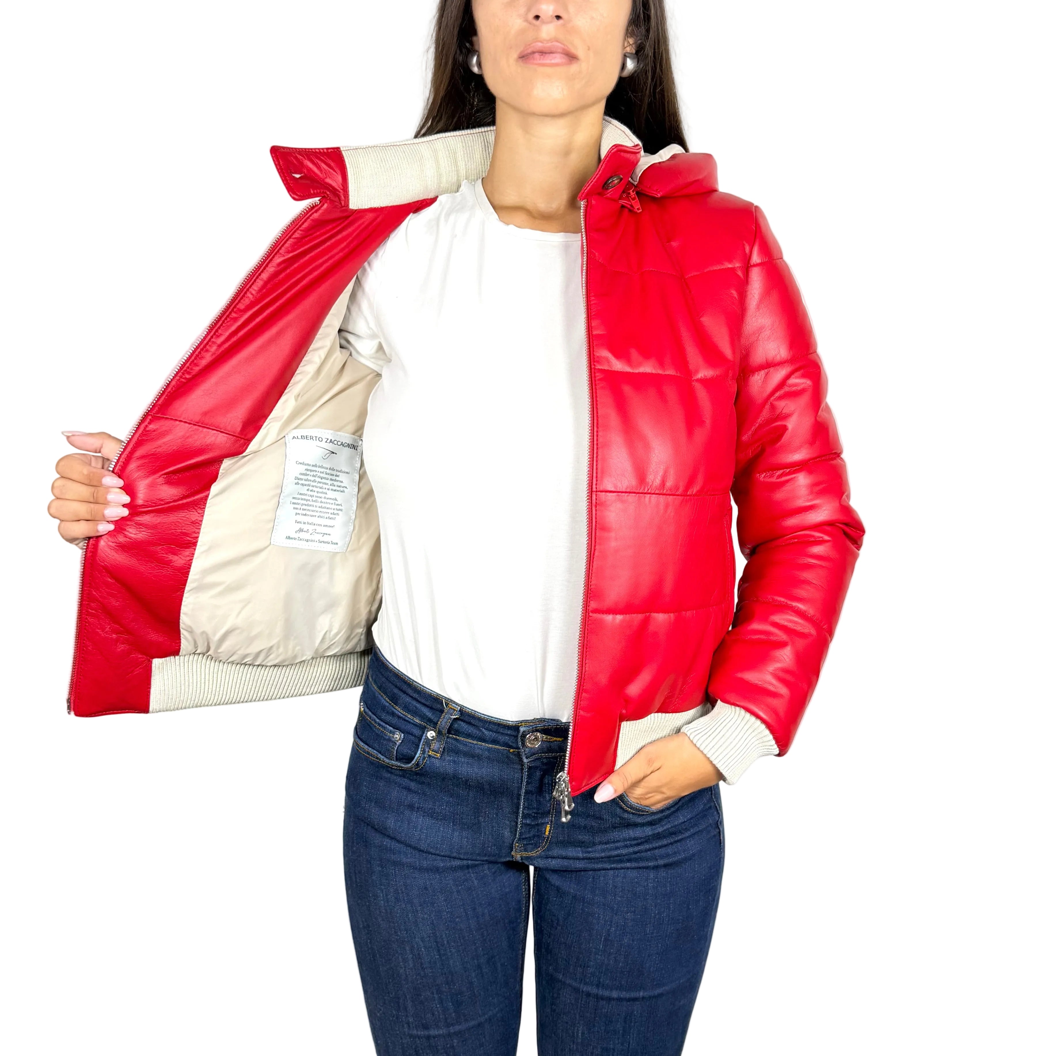Piumino in pelle 89LR10R