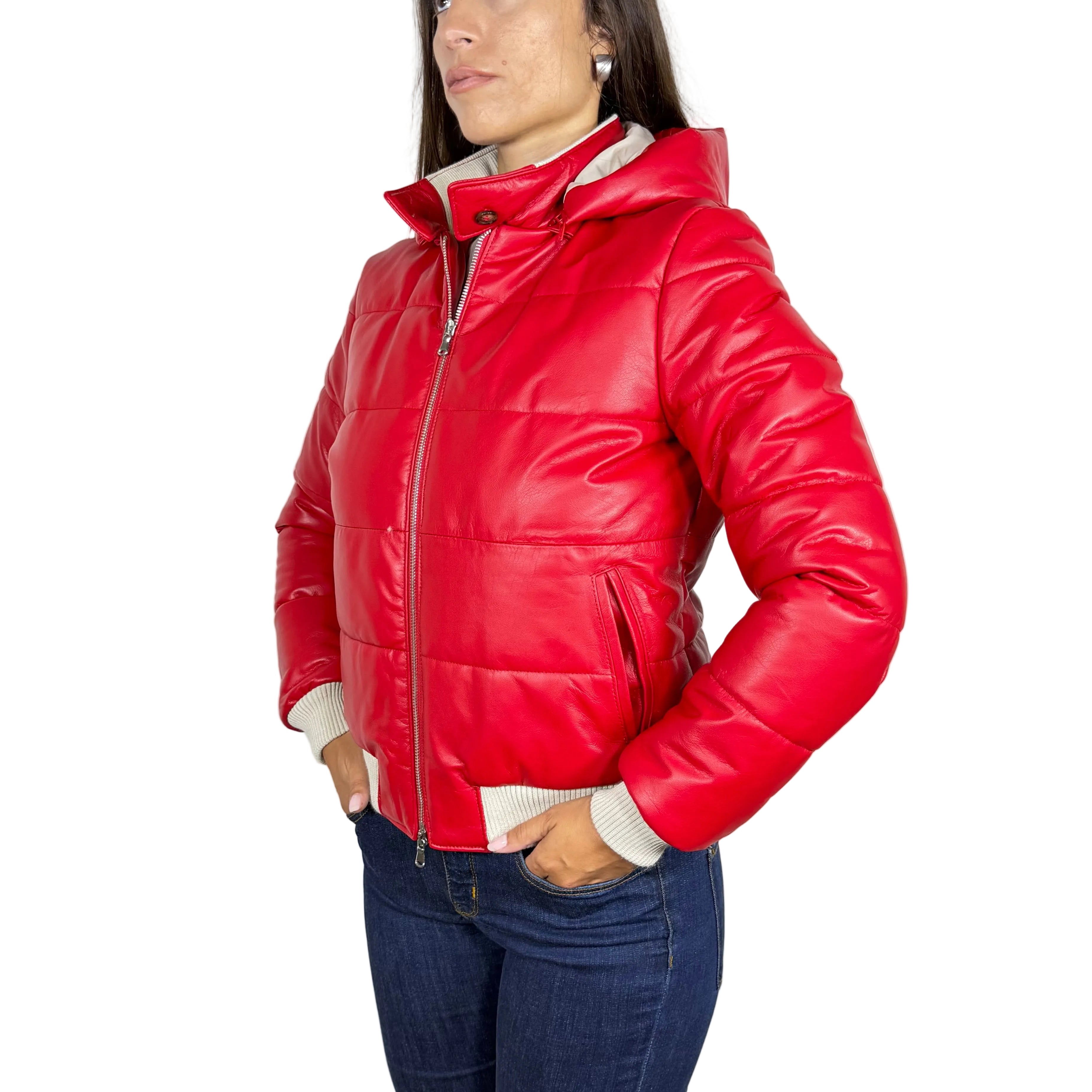 Piumino in pelle 89LR10R